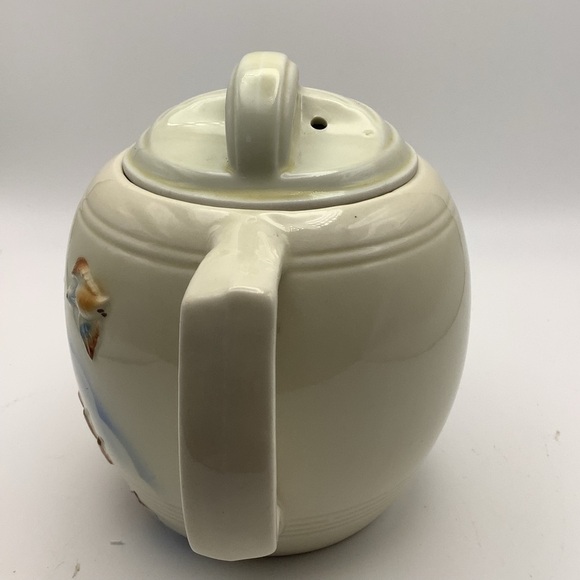 Vintage Porcelier Vitreous China Hand Decorated Flying Duck Teapot - Picture 4 of 11